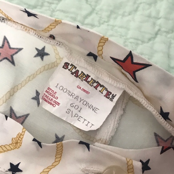 VINTAGE STARLET inc STARS Rayon button up skirt S - Picture 7 of 11